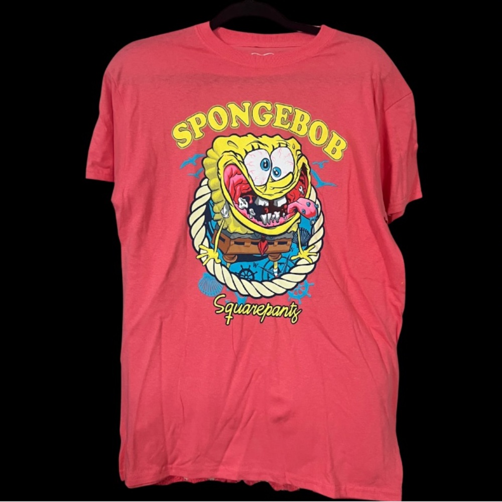 Hybrid Apparel Coral Spongebob Short Sleeve Tee NWOT